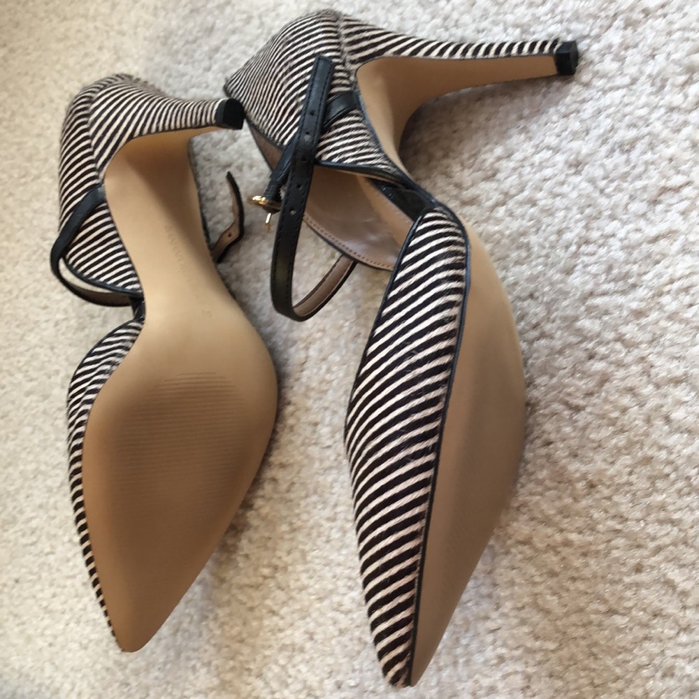 NWOB Beautiful Ann Taylor Hairy Stripe Heel Shoes - Picture 3 of 4